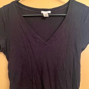 Bozzolo Women's Black V-Neck Top